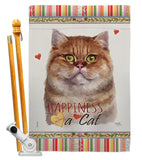 British Short Hair Happiness - Pets Nature Vertical Impressions Decorative Flags HG110161 Made In USA