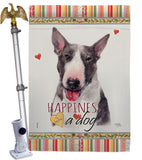 Bull Terrier Happiness - Pets Nature Vertical Impressions Decorative Flags HG110163 Made In USA