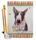 Bull Terrier Happiness - Pets Nature Vertical Impressions Decorative Flags HG110163 Made In USA