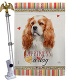 Cavalier King Spaniel Happiness - Pets Nature Vertical Impressions Decorative Flags HG110164 Made In USA