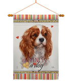 Charles Spaniel Happiness - Pets Nature Vertical Impressions Decorative Flags HG110165 Made In USA