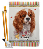 Charles Spaniel Happiness - Pets Nature Vertical Impressions Decorative Flags HG110165 Made In USA