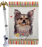 Chihuahua Happiness - Pets Nature Vertical Impressions Decorative Flags HG110168 Made In USA