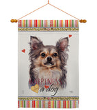 Chihuahua Happiness - Pets Nature Vertical Impressions Decorative Flags HG110168 Made In USA