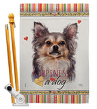 Chihuahua Happiness - Pets Nature Vertical Impressions Decorative Flags HG110168 Made In USA