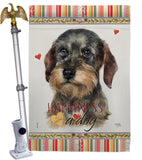 Wire Haired Dachshund Happiness - Pets Nature Vertical Impressions Decorative Flags HG110171 Made In USA