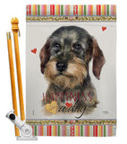 Wire Haired Dachshund Happiness - Pets Nature Vertical Impressions Decorative Flags HG110171 Made In USA