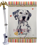 Dalmatian Happiness - Pets Nature Vertical Impressions Decorative Flags HG110172 Made In USA