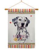 Dalmatian Happiness - Pets Nature Vertical Impressions Decorative Flags HG110172 Made In USA