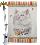 German Long Hair Happiness - Pets Nature Vertical Impressions Decorative Flags HG110173 Made In USA