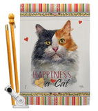 Long Hair Dilute Calico Happiness - Pets Nature Vertical Impressions Decorative Flags HG110174 Made In USA