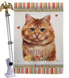 Brown Dilute Calico Happiness - Pets Nature Vertical Impressions Decorative Flags HG110175 Made In USA