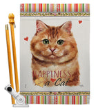 Brown Dilute Calico Happiness - Pets Nature Vertical Impressions Decorative Flags HG110175 Made In USA