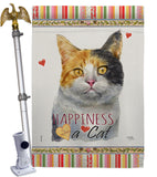 Dilute Calico Happiness - Pets Nature Vertical Impressions Decorative Flags HG110176 Made In USA