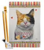 Dilute Calico Happiness - Pets Nature Vertical Impressions Decorative Flags HG110176 Made In USA