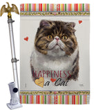 Exotic Short Hair Happiness - Pets Nature Vertical Impressions Decorative Flags HG110177 Made In USA