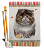 Exotic Short Hair Happiness - Pets Nature Vertical Impressions Decorative Flags HG110177 Made In USA