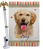 Golden Retriever Happiness - Pets Nature Vertical Impressions Decorative Flags HG110180 Made In USA