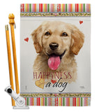 Golden Retriever Happiness - Pets Nature Vertical Impressions Decorative Flags HG110180 Made In USA