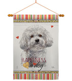 Bichon Frise Happiness - Pets Nature Vertical Impressions Decorative Flags HG110184 Made In USA