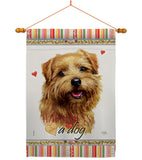 Tan Norfolk Terrier Happiness - Pets Nature Vertical Impressions Decorative Flags HG110186 Made In USA