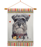 Miniature Schnauzer Happiness - Pets Nature Vertical Impressions Decorative Flags HG110197 Made In USA