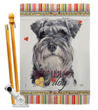 Miniature Schnauzer Happiness - Pets Nature Vertical Impressions Decorative Flags HG110197 Made In USA