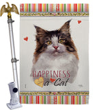 Norwegian Forest Happiness - Pets Nature Vertical Impressions Decorative Flags HG110198 Made In USA