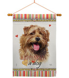 Norfolk Terrier Happiness - Pets Nature Vertical Impressions Decorative Flags HG110199 Made In USA