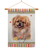 Pekingese Happiness - Pets Nature Vertical Impressions Decorative Flags HG110201 Made In USA