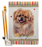 Pekingese Happiness - Pets Nature Vertical Impressions Decorative Flags HG110201 Made In USA