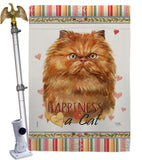 Tan Persian Happiness - Pets Nature Vertical Impressions Decorative Flags HG110204 Made In USA