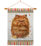 Tan Persian Happiness - Pets Nature Vertical Impressions Decorative Flags HG110204 Made In USA