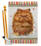 Tan Persian Happiness - Pets Nature Vertical Impressions Decorative Flags HG110204 Made In USA