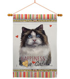 Mitted Ragdoll Happiness - Pets Nature Vertical Impressions Decorative Flags HG110213 Made In USA