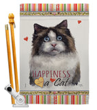 Mitted Ragdoll Happiness - Pets Nature Vertical Impressions Decorative Flags HG110213 Made In USA