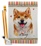 Shiba Inu Happiness - Pets Nature Vertical Impressions Decorative Flags HG110217 Made In USA