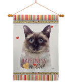 Siamese Happiness - Pets Nature Vertical Impressions Decorative Flags HG110221 Made In USA