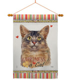 Somali Cat Happiness - Pets Nature Vertical Impressions Decorative Flags HG110224 Made In USA