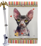 Sphynx Happiness - Pets Nature Vertical Impressions Decorative Flags HG110225 Made In USA