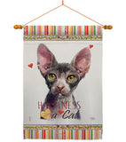 Sphynx Happiness - Pets Nature Vertical Impressions Decorative Flags HG110225 Made In USA