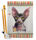 Sphynx Happiness - Pets Nature Vertical Impressions Decorative Flags HG110225 Made In USA