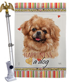 Tibetan Spaniel Happiness - Pets Nature Vertical Impressions Decorative Flags HG110227 Made In USA