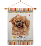 Tibetan Spaniel Happiness - Pets Nature Vertical Impressions Decorative Flags HG110227 Made In USA