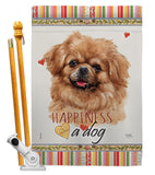 Tibetan Spaniel Happiness - Pets Nature Vertical Impressions Decorative Flags HG110227 Made In USA