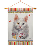 Turkish Angora Happiness - Pets Nature Vertical Impressions Decorative Flags HG110230 Made In USA
