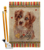 Red Australian Shepherd Happiness - Pets Nature Vertical Impressions Decorative Flags HG110241 Made In USA