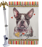 Gray Boston Terrier Happiness - Pets Nature Vertical Impressions Decorative Flags HG110242 Made In USA