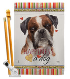 Brindle Boxer Happiness - Pets Nature Vertical Impressions Decorative Flags HG110243 Made In USA