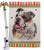 Merle Bulldog Happiness - Pets Nature Vertical Impressions Decorative Flags HG110245 Made In USA